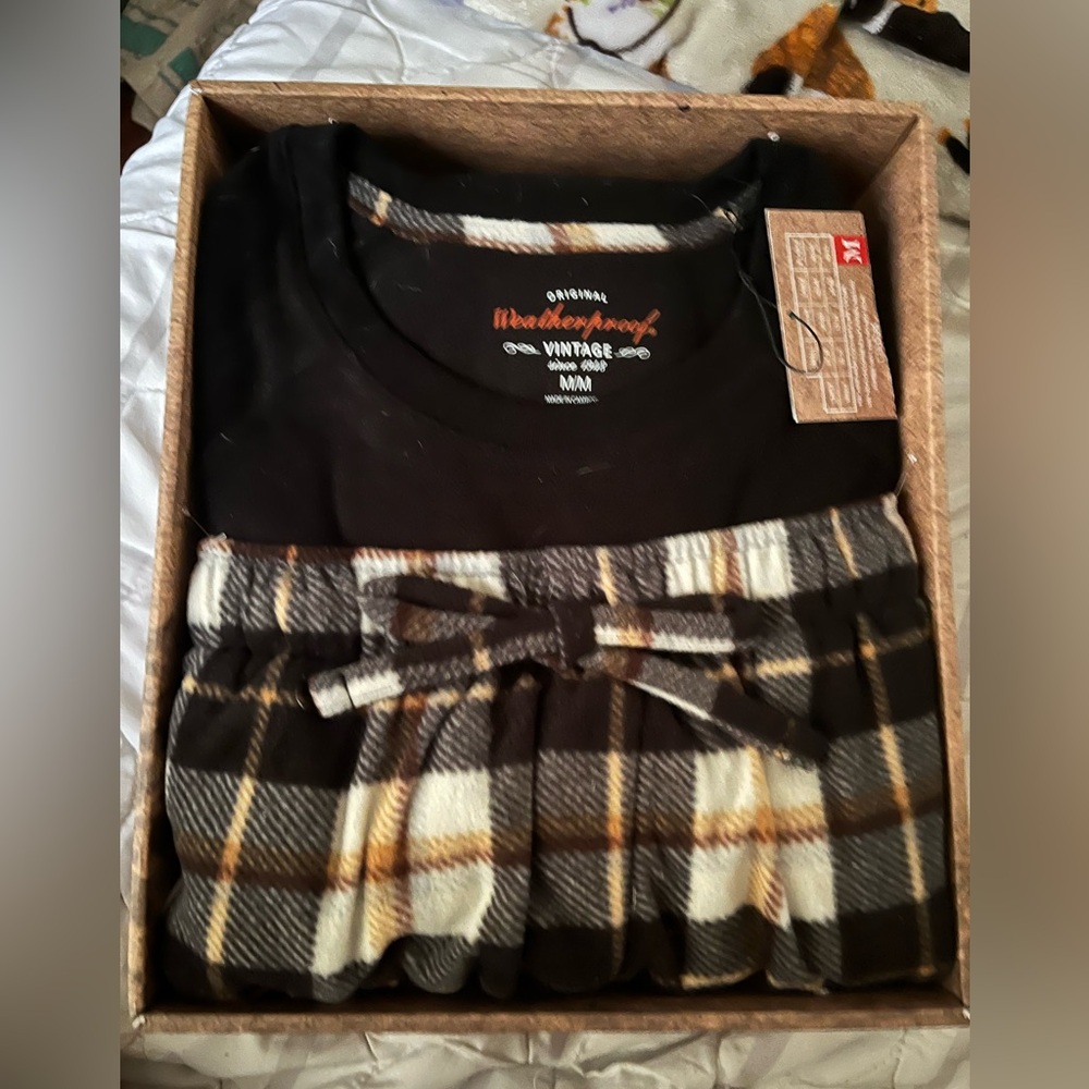 Brand new men’s pajamas, plaid flannel